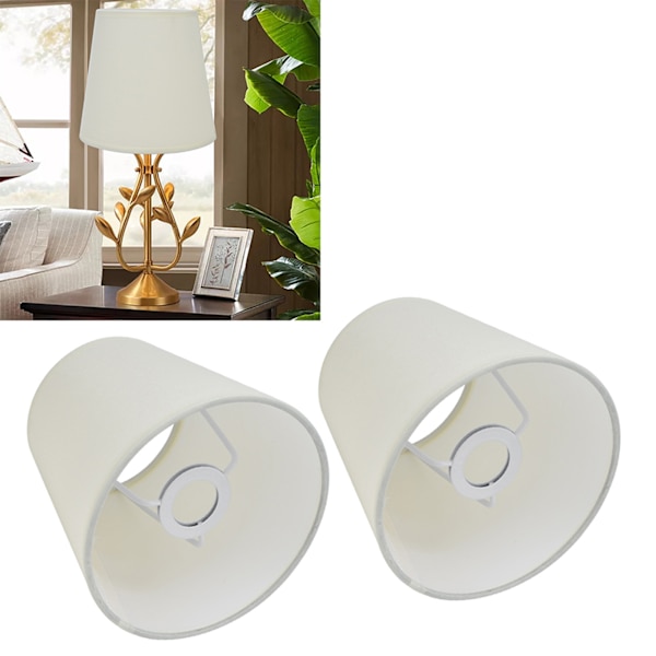 2 st inomhuslampskärmar i europeisk stil tygskärm för E14-kronljus bordslampa golvlampaPX17 beige