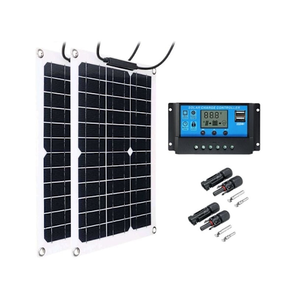 Solenergilösning, Allvädersladdning 600W Solpanel Kit, Kraftfull Uteffekt 18V Hög Effektivitet Lättviktsdesign för Bilbatterier Bilar