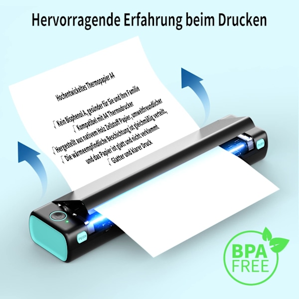 Termiskt papper A4 för bärbara skrivare M08F-A4, kompatibel med Brother PJ762/PJ763MFi, Phomemo M08F, HPRT MT800/MT800Q, snabbtorkande termiskt papper