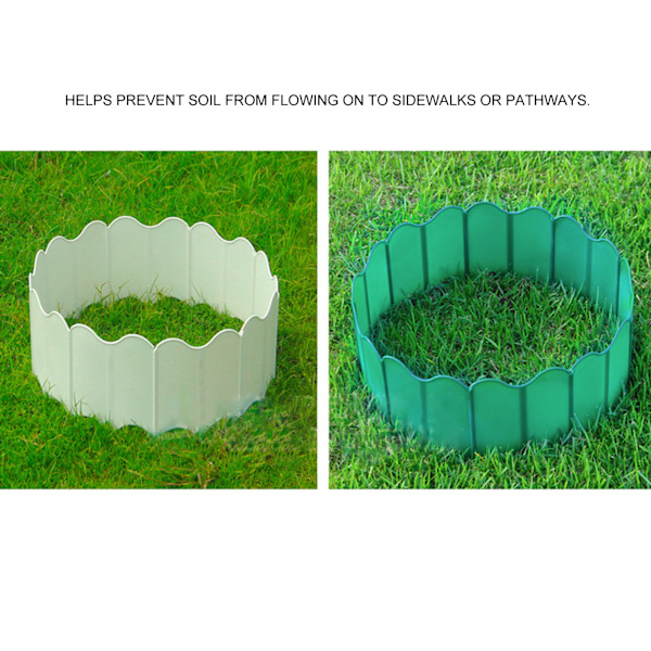 20PCS Interlocking Landscaping Edging Kit Väderbeständig Trädgård Landskapskant Kantsten Hammare i Gräs Kant Grön