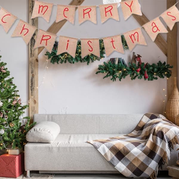 Julepynt, linned bannere Glædelig Jul