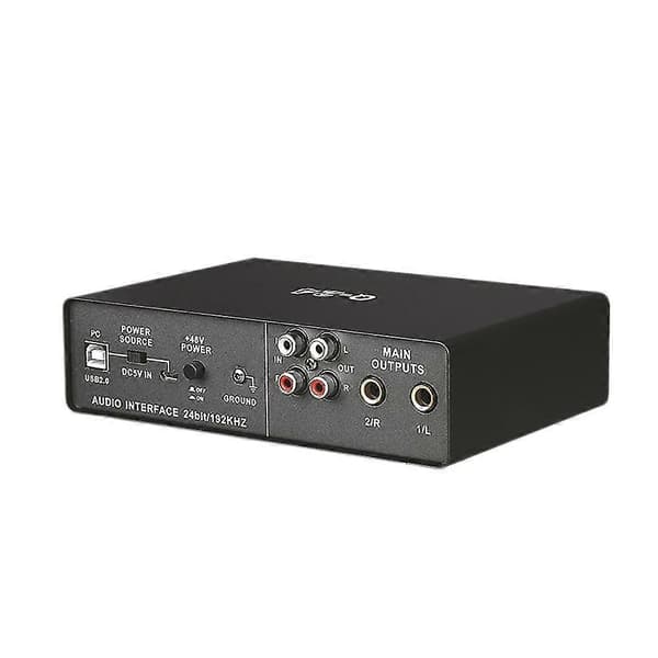 Eksternt lydkort med to indgange og fire udgange 48v Phantom Stereo lydkort Plug and Play egnet