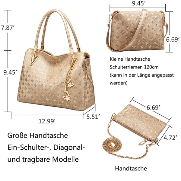 Handväska dam set set dampersonlighet kosmetikaväska set med 4 damväskor designermode damhandväska vår sommar höst och