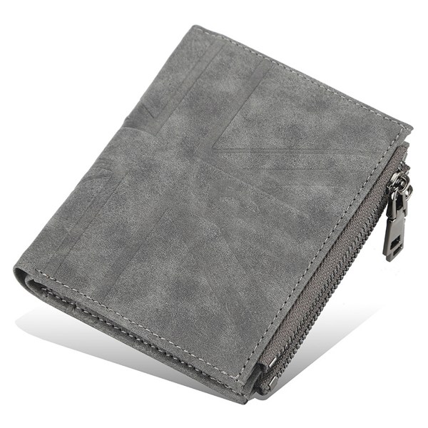 Leather Zipper Wallet With Coin Pocket, Zip Around Front Pocket