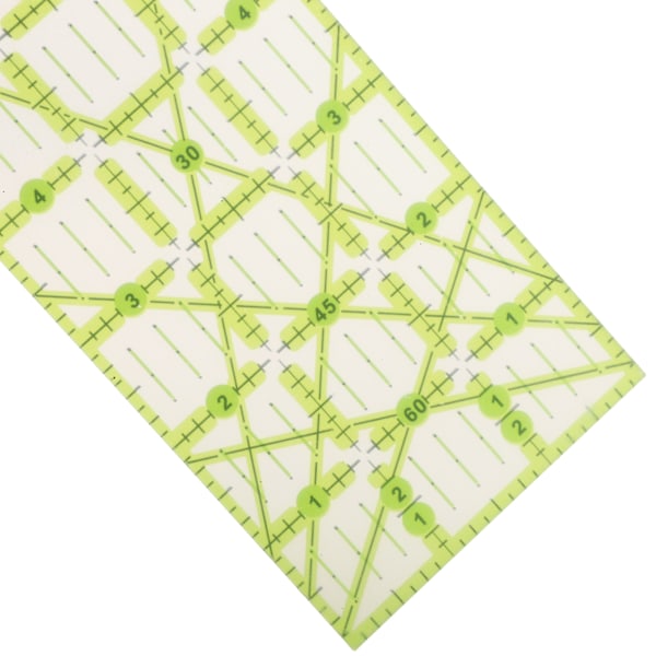 3 st Quilting Linjal 9 tum Stor Rektangel Tum Skala Gröna Guide Linjer Akryl Klar Sy Linjaler för Sömnad Projekt