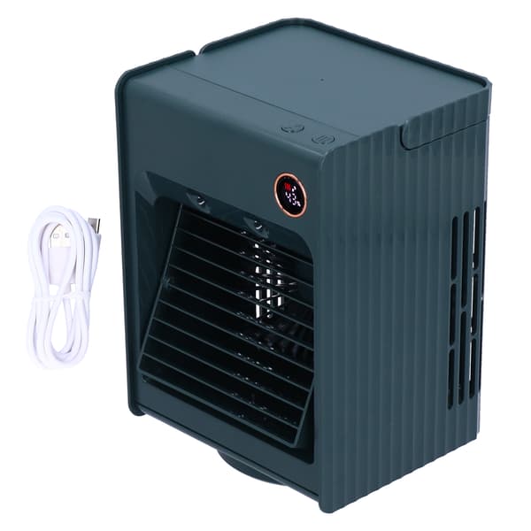 2-i-1 Oscillerende Spray Luftfugter Ventilator med Lys USB Opladning Desktop Luftkøler Ventilator til Hjemmet Grøn