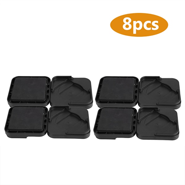 8 st set halkfria möbelbensplattor för bord, skrivbord, säng, soffa, stolar (svart)