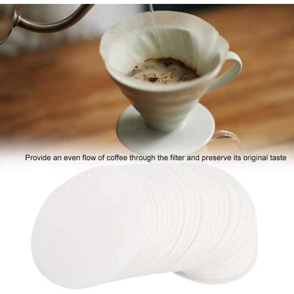 350 stk Runde Kaffeefilter Papir Kaffeemaskin Filter Siver