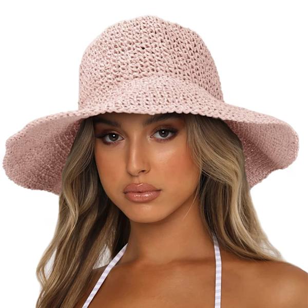 Dam solhatt bred brätte sommar strandhatt Dam