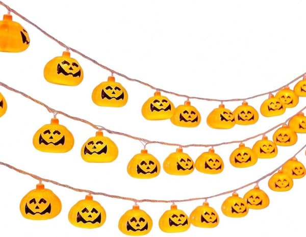 Halloween sort hat dobbeltsidet græskar, 3m 20LED batteri, festlig festdekoration 3m 20LED Battery