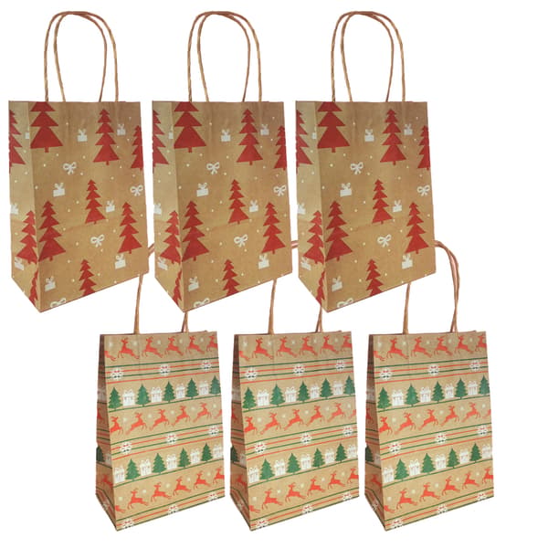 Handhållen presentpåse med julmotiv mix style2