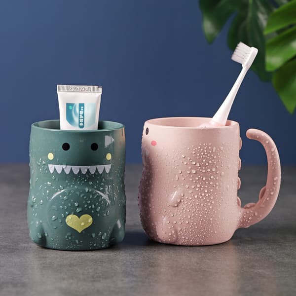 2-pack Okrossbar Tandborstmugg Badrumsmugg, Mjuk och Tålig