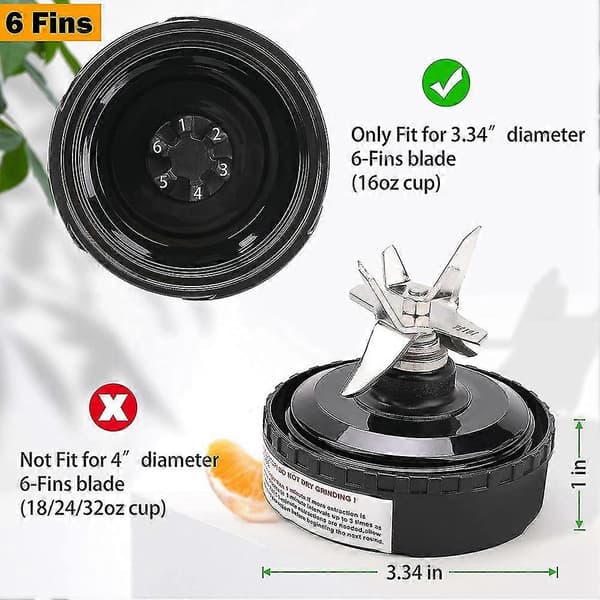 6 Fenor Blender Blad Ersättningsdelar För Ninja Blender Enkel Servering Blad 16 Oz Kopp 3.34 tum Bl7