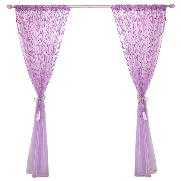 Spets Blommig Skir för Fönster Dörr, Broderade Dörrgardiner Högkvalitativ Polyester Transparent Spets Tyg Elegant Design för Vardagsrum Sovrum