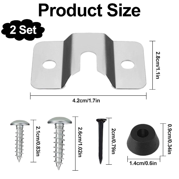 2-pak Dartplade Installationsbeslag Sæt