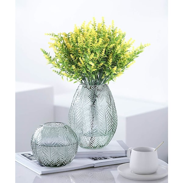 8 Bundter Kunstige Lavendelblomsterplanter UV-Resistente Faux
