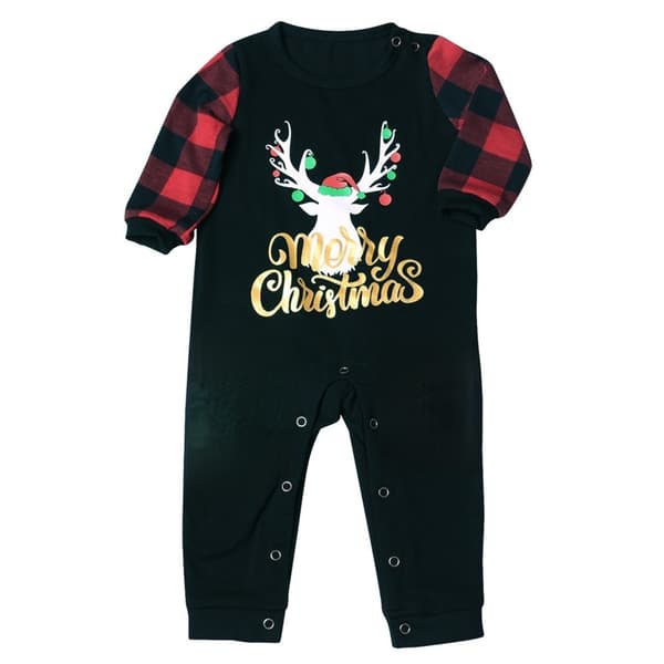 Julpyjamas för bebisar Sött hjorttryck Långärmad Totem Pyjamas Set
