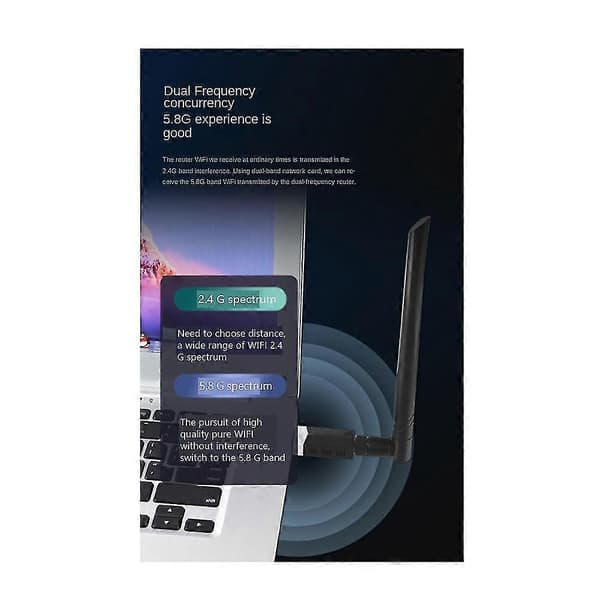 1300mbps Dobbel Trådløs Gigabit Usb Bærbar Wifi Mottaker Sender
