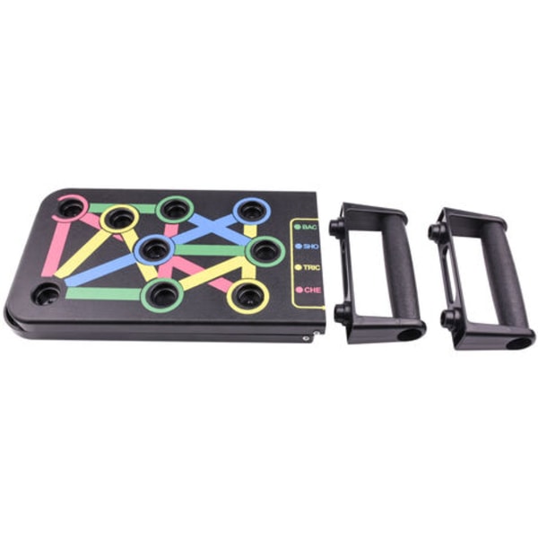Urheiluvälineet Push Up -liikuntalauta Portable Fitness Voimaharjoittelu Apuväline Kotiharjoitteluun ja Kuntoiluun (Musta, 14 in 1) 63x18.5x2cm