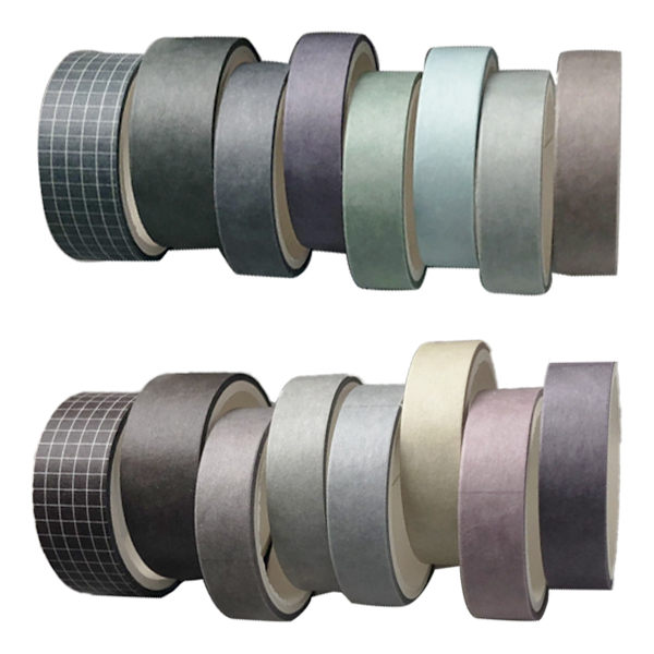 Pastellfärgad Washi-tejp - 16 rullar tunn enfärgad Washi