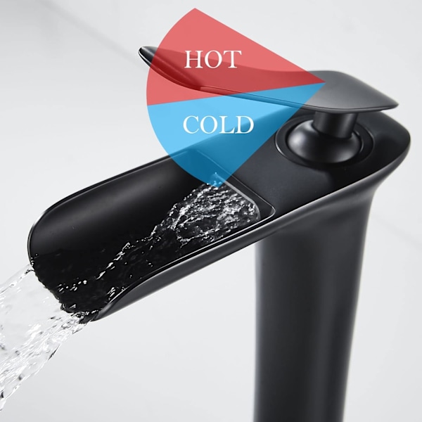 Elegant Modern Design Blandare, Enkelgrepps Rostfri Blandare för Badrumskommoder, Stänksäker Vattenflöde Ultrafint Sprayhuvud