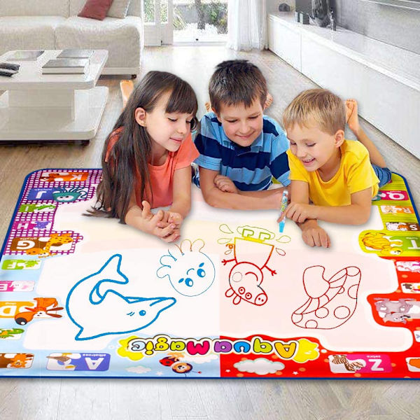 Vann-Doodle Matte, Stor Aqua-Fargeleggingsmatte for Barn, Rotfri Tegning