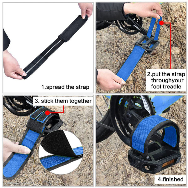 2 stk. Cykelpedalstropper Pedal Tåclips Stropper Tape til Fastgørelse