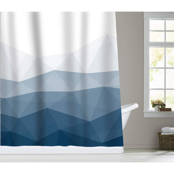 Designerduschdraperi, Trendduschdraperi, Gradient Blått Tyg