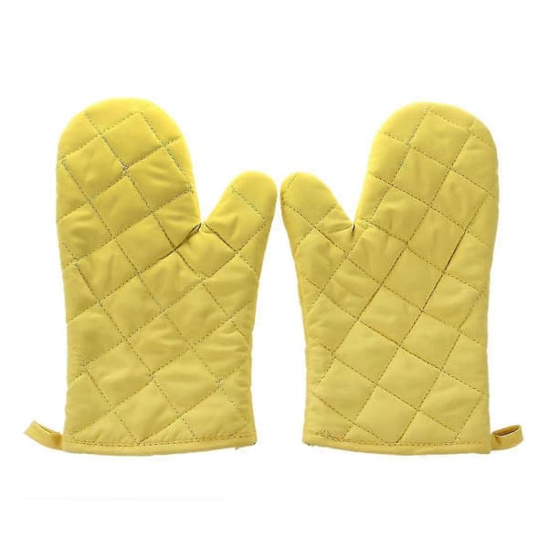 2 Par Kitchen Craft Varmebestandige Bomulds Grydelapper Bagehandsker Lilla & Gul