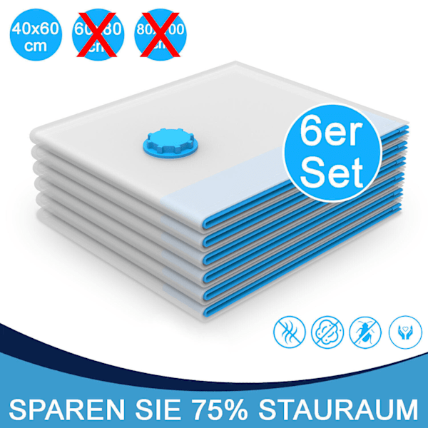 6x 12x 18x Vakuumbeutel Aufbewahrungsbeutel Kleiderbeutel Vakuum Beutel Kleidung