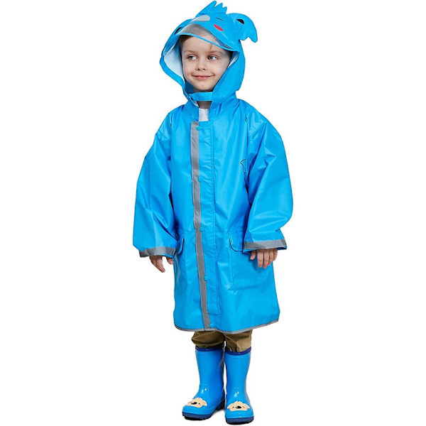 Regnjakke Regnponcho Unisex Vandtæt Børne Regnjakke Blå
