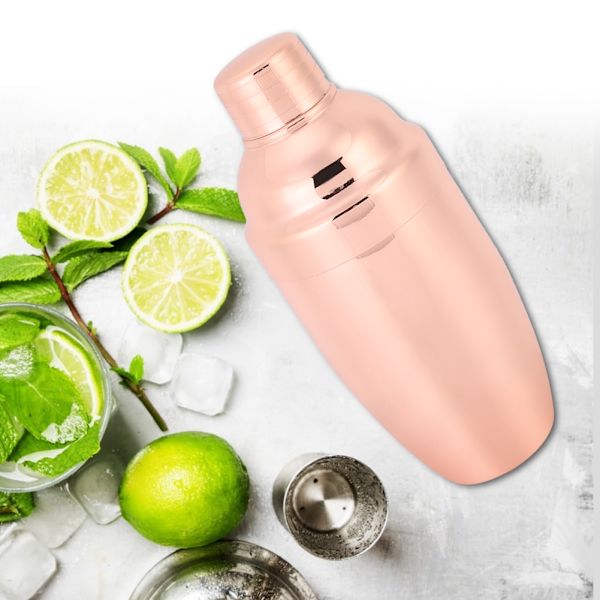 Elegant Manuell Ristende Cocktail Shaker Barverktøy Tilbehør, Roségull