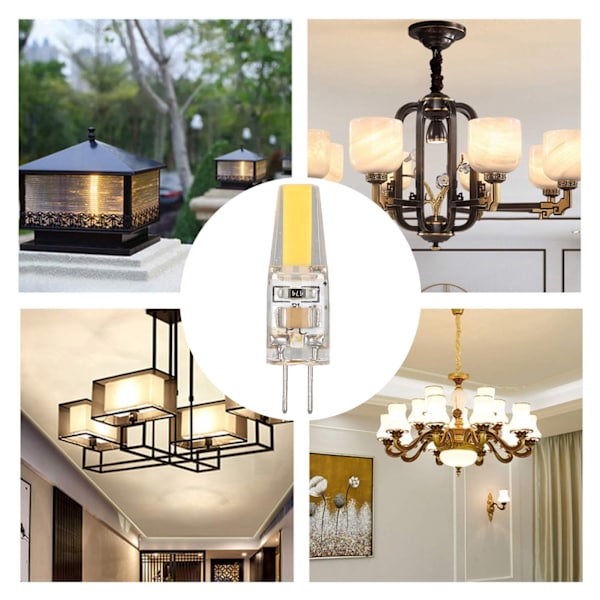 6 stk 6W 500LM G4 Pære LED COB Silikon Gel Energisparende Lampe Pære for Taklampe Vegglampe Bordlampe 220V Varmt Hvit
