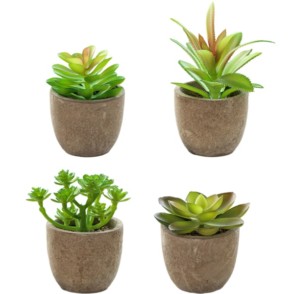 4 stk. kunstige blomster mini sukkulenter bonsai kreativ