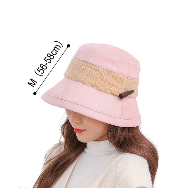 Vinterbøttehatt for kvinner, varme hatter, søt og varm pink
