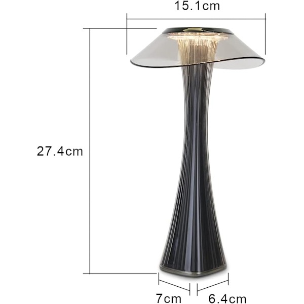 Touch-dimbar LED-bordslampa med batteri Nattljus inomhus och utomhus bordslampa Bärbar sänglampa för sovrum USB laddning Snooze Light Mood