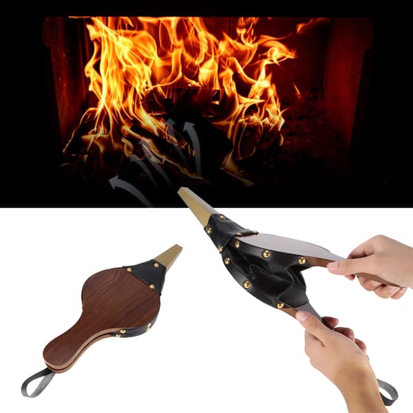 Eldbälg, ekkonstruktion, luftblåsare för enkel eldtändning, modern stilren design, premiummaterial, idealisk present för utomhusmatlagning
