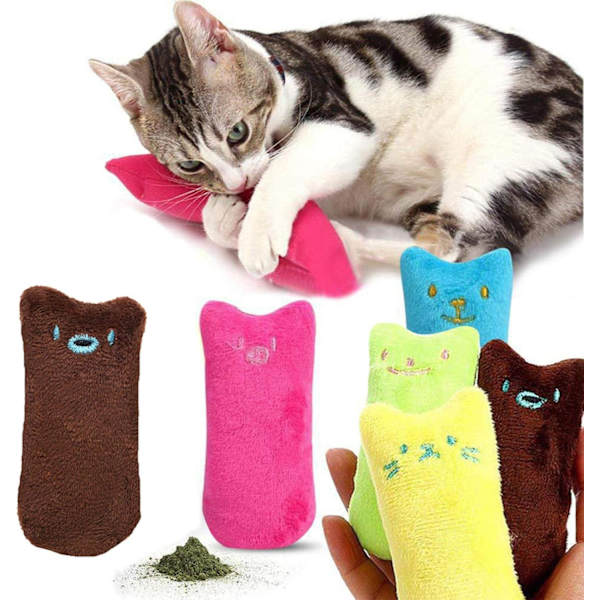 5-pack plyschkattkuddar med kattmynta för katter