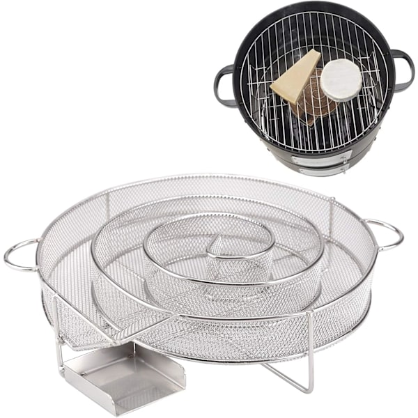 Kallröksgenerator, Rökförstärkare för Kött, Fågel, Grönsaker, Ost, Spiralformad Labyrintdesign i Rostfritt Stål, Enkel Användning Lång Rökning