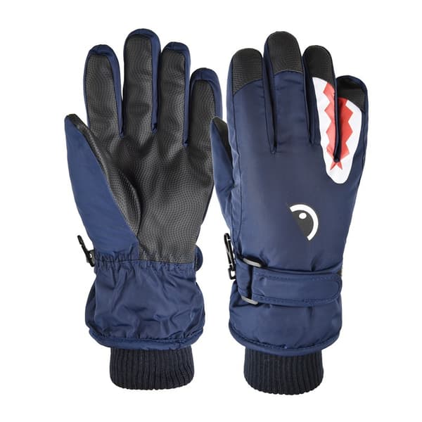 Barnskidhandskar höst och vinter utomhus ridning cykling förlängda varma studenthandskar Navy blue