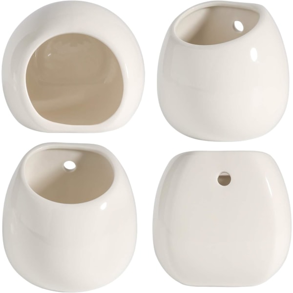 Minimalistisk Design Keramiska Väggkrukor För Hemmakontor, Högglansig Finish, Utan Dräneringshål, Multifunktionell Kruka För Luftväxter, Krukväxter