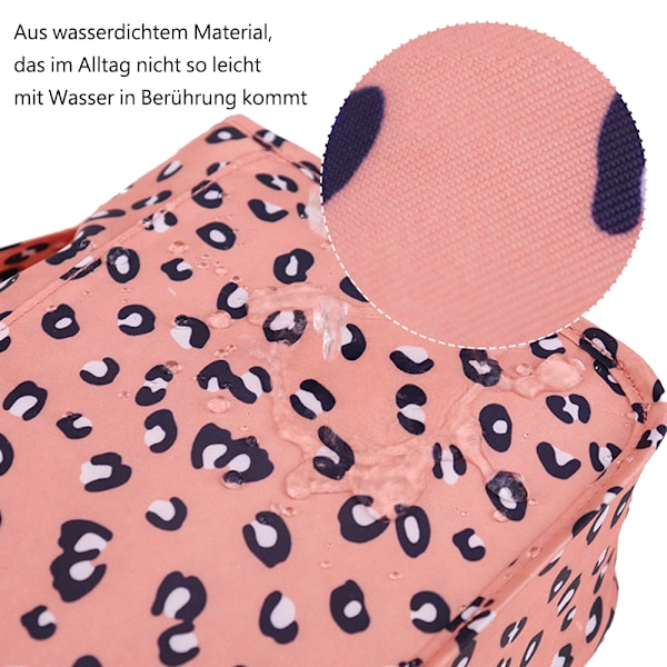 Essential Traveler: Portabel Toalettväska, Krokdesign Slitstarkt Material För Män Och Kvinnor, Rosa Leopardtryck