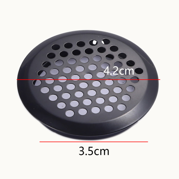 5pcs Stainless Steel Air Vent Louver,Black Round Mesh Hole