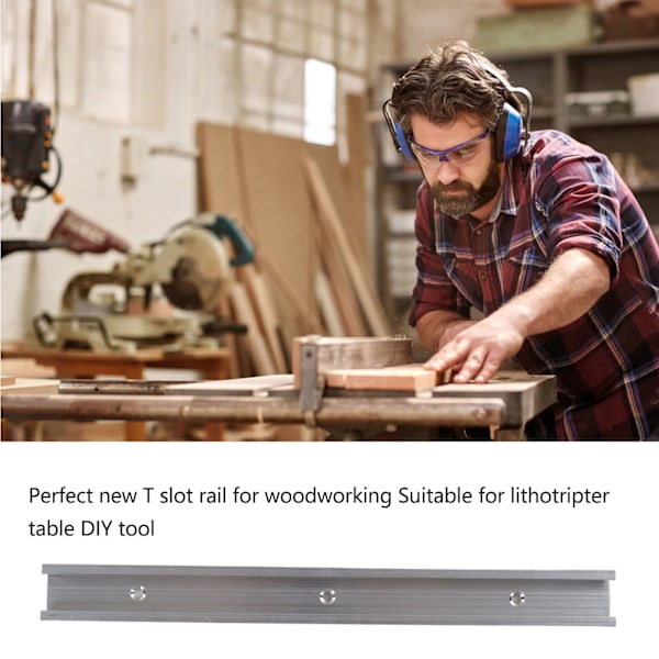 T-ruuvikiinnikeura T-ura alumiiniseos T-ura 45 asteen kulmaura murskauspöydälle Puutyö DIY-työkalut 30 cm / 11,8 tuumaa