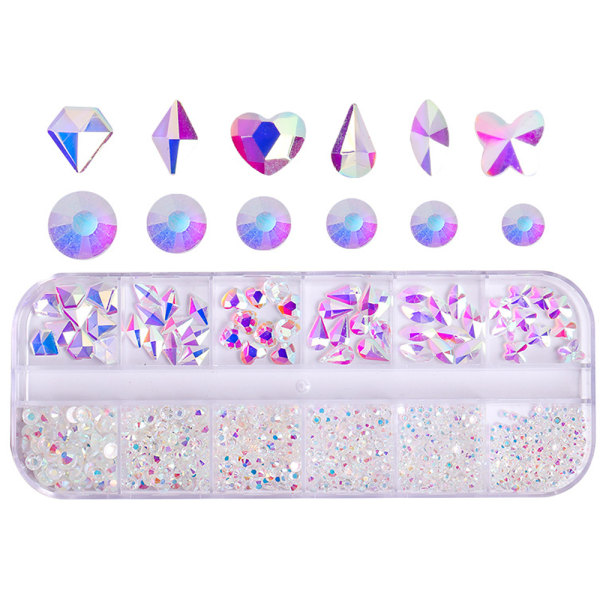 Nagelkonst Strass Nail Gemstones, för DIY Craft Makeup Dressup Manikyr Dekoration