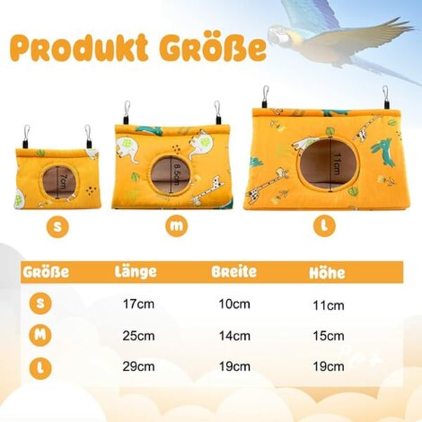 Perroquet Hamac Nid D'oiseau Chaud Doux Hamac en Peluche Suspendu Cage Tente pour Perruche Calopsitte Amazones Cacatoès Canari Cage Jouet L