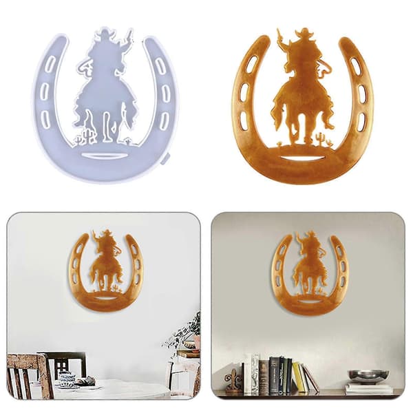 Cowboy Rider Epoxy Støpeform for Veggmontering Dekor DIY Håndverk-fg