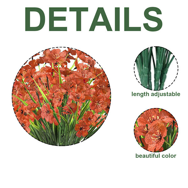 30 Bundter Kunstige Blomster Udendørs UV-Resistente Kunstige Blomster