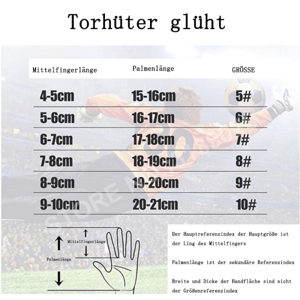 Målvaktshandskar för barn, ungdomar och vuxna,