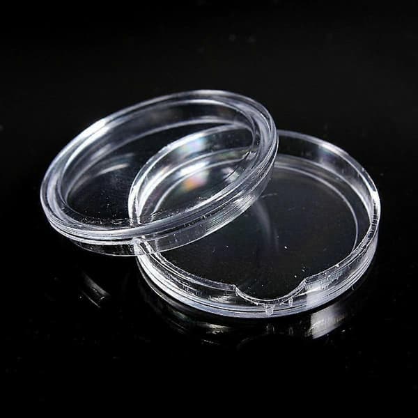 20 st Små Runda Transparenta Plastmyntkapslar 26mm & 30mm